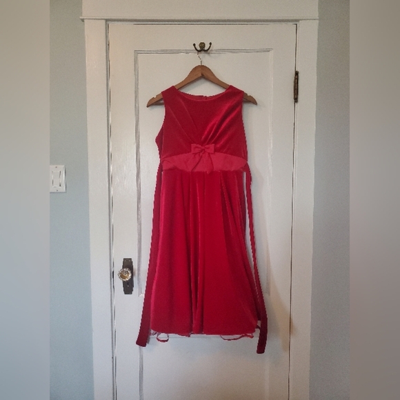 Girls' Rare Editions Velour Dress – Children's Size 16 – Scarlet Red - Picture 1 of 5